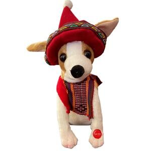 Animated Christmas Chihuahua in Sombrero Plush Mexican Singing Dog NOT Working